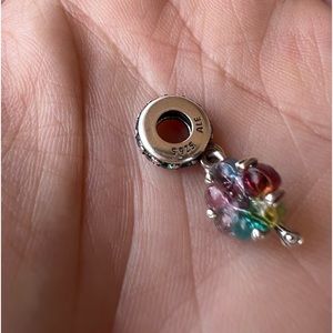 Pandora Silver Charm with Multicolor Gemstones